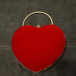 Heart-Shaped Red Clutch